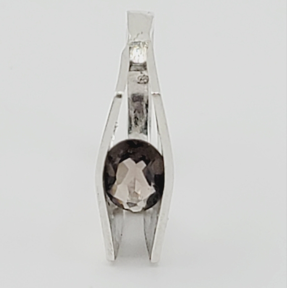 SMOKY QUARTZ CRYSTAL RING HANDMADE IN STERLING SILVER METAL SIZE 8.5 - Picture 5 of 7